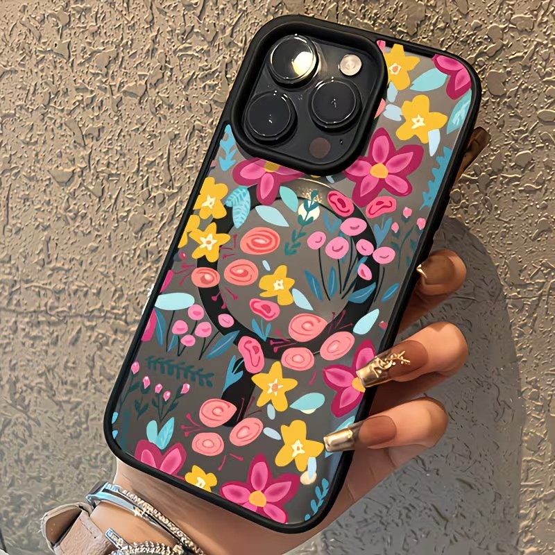 Plants X - Kleurrijke Bloemen Magnetische Stootvaste Telefoonhoes Voor