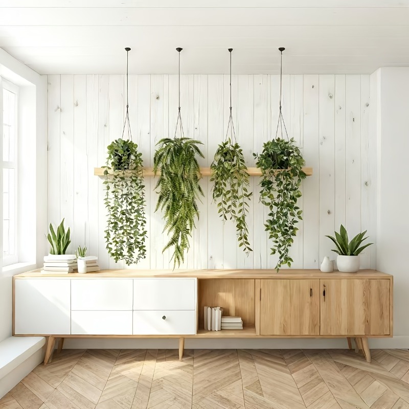 String Of Pearls Plant - 4-delige hangende groenplantenset, realistische kunstmatige klimop